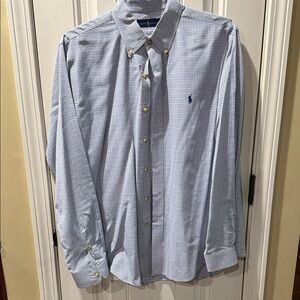 Ralph Lauren Men's Light Blue Plaid Shirt